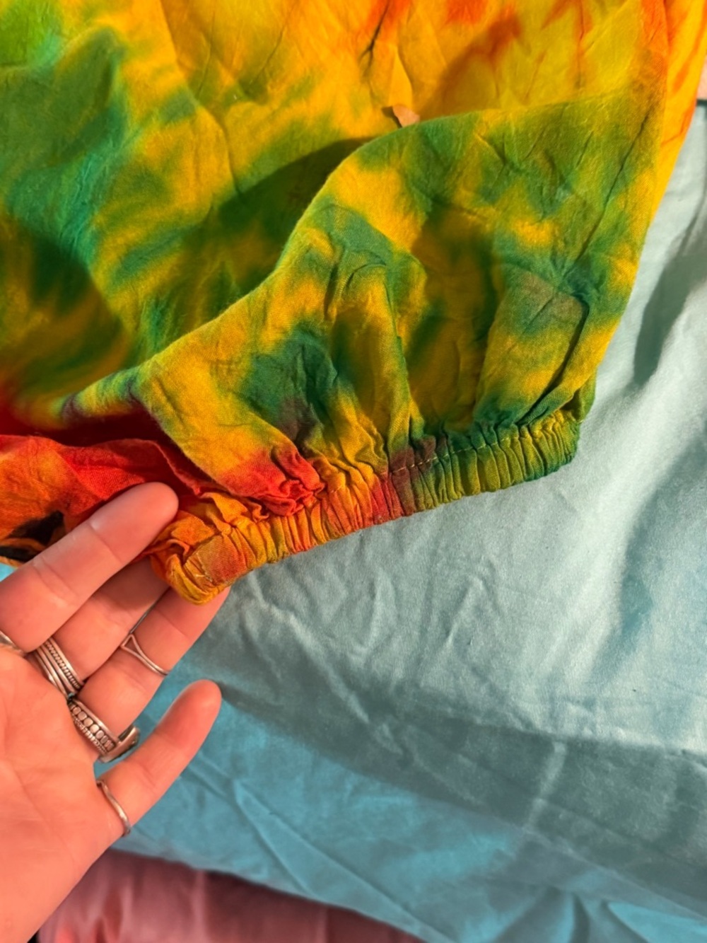 Garden Belle Vibrant Tie-Dye wide leg pants - Picture 4 of 5